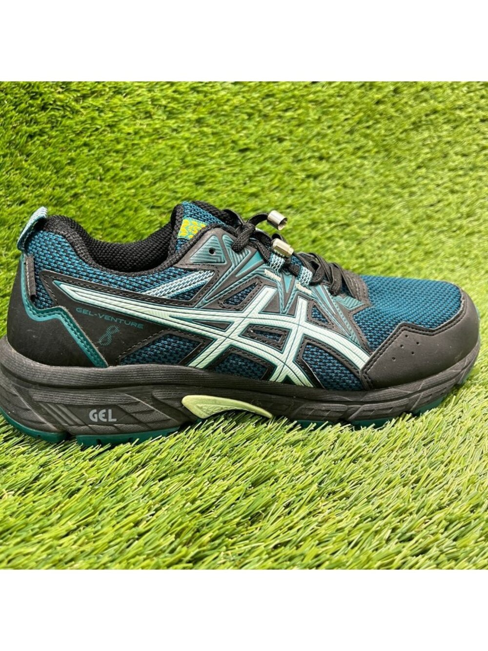 Asics Gel-Venture 8 Womens Size 9 Blue Black Trail Running Shoes Sneakers